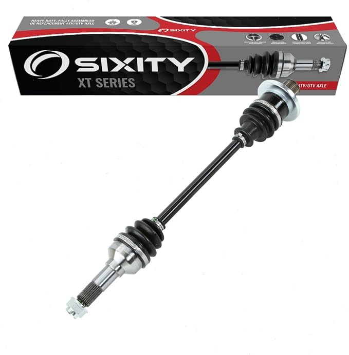 Sixity XT Rear Right CV Axle for Yamaha YXR700F Rhino 700 FI Ducks 2008-13 | Unlimited Special Edition Sport. Complete axle assembly, 5140 chrome steel