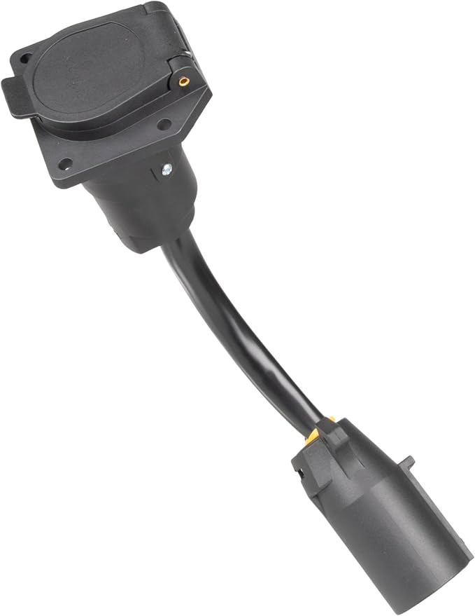 EWAY 7-Way Adapter with Power Switch for Furrion RV Backup Camera System, Plug and Play for Tow Vehicle to RV Wireless Observation Cameras, Provides 12V Power to Camera Through 7-Pin Connector