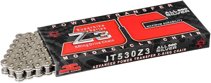 JT Chain JTC530Z3NN108RL (530 Series) Nickel 108 Link Super Heavy Duty X-Ring Chain with Connecting Link