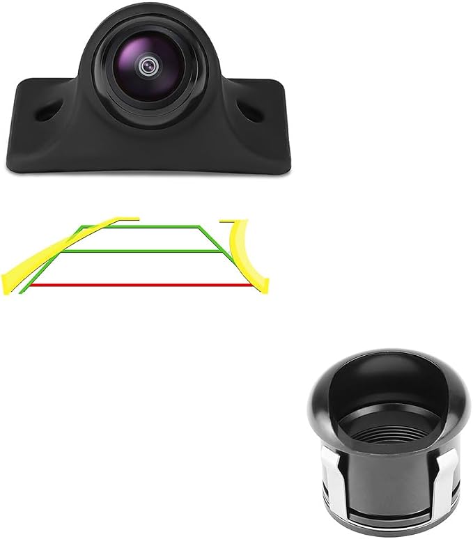 Car AHD1080P Backup Camera with Dynamic Trajectory Guide Line + Flush Hidden Mounting Metal Holder