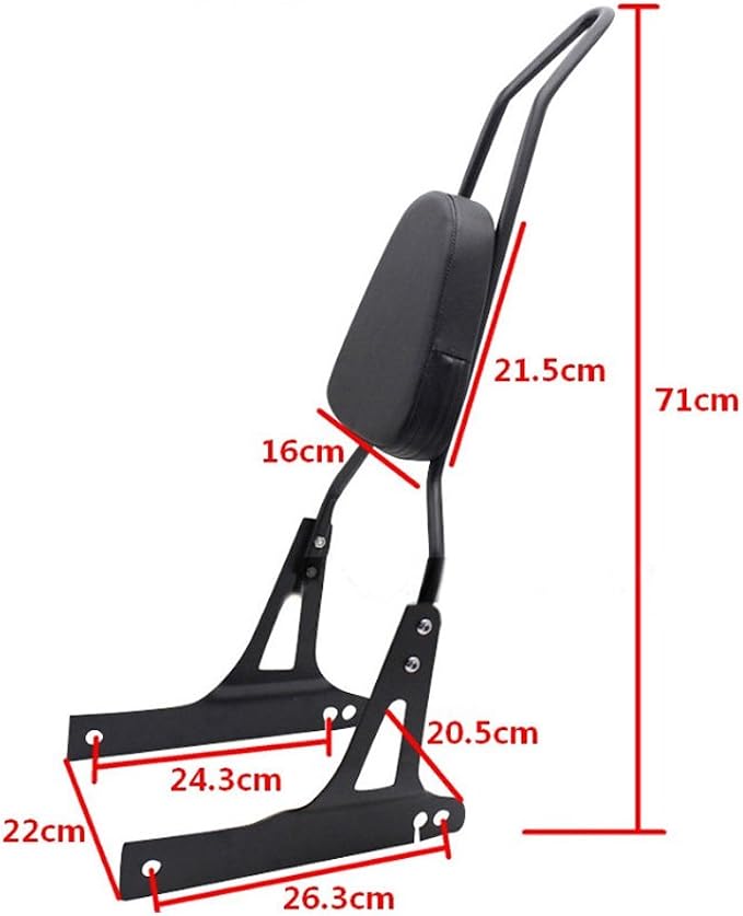 Lo.gas Motorcycle Rear Seat BackRest Sissy Bar Back Rest for Harley-Davidson Dyna Fxd Fxdb Fxdc Fxdl Streetbob Wide Glide Low Rider