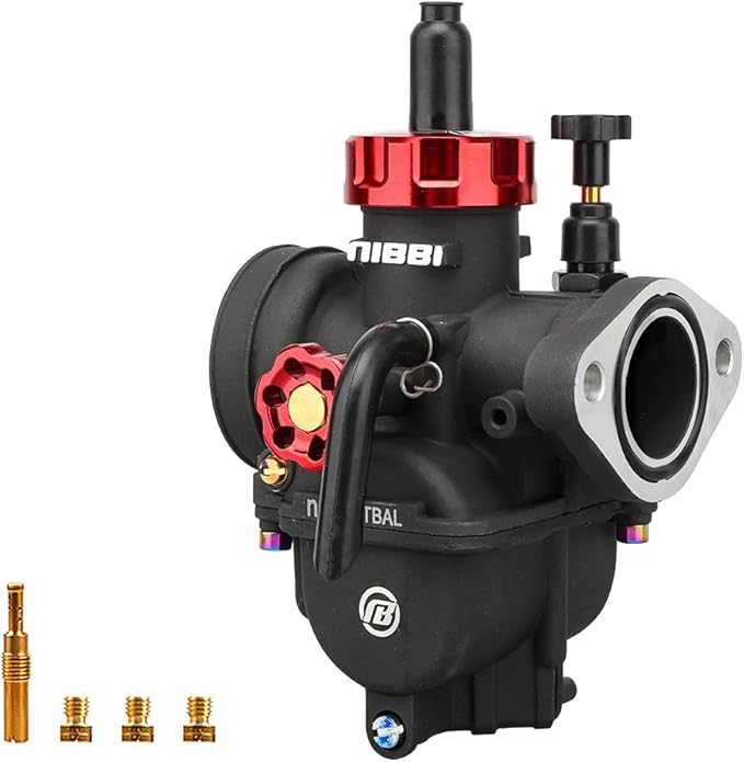 NIBBI PE26FL Carburetor Kit, PE26mm Motorcycle Carburetor with 48mm Air Filters Fit for Dirt Bike Mini Bike Pit Bike