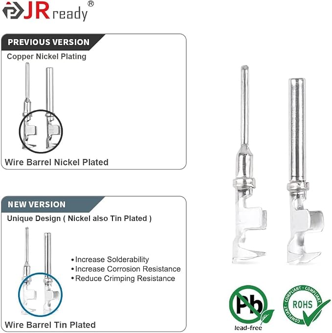 JRready DT Connector Kit with Size 16 Stamped Contacts (18-14AWG)