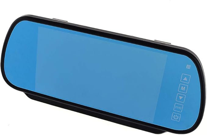 BW 7 Inch 16:9 TFT LCD Widescreen Car Monitor Car Rear View Mirror with Touch Button, HD 800(W)x 480(H) Resolution, Two Ways of Video input