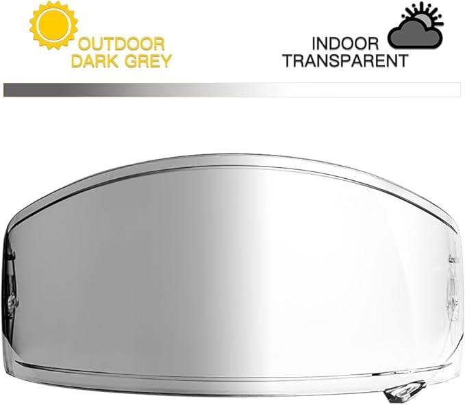 Full Face Motorcycle Helmet Photochromic Visor Compatible with Shoei RF-1200, X-14, Z-7,NXR and RF-SR Helmets,Replacement Helmet Face Shield Transition Lens Clear-to-Light Grey Self-Tinting in The Sun