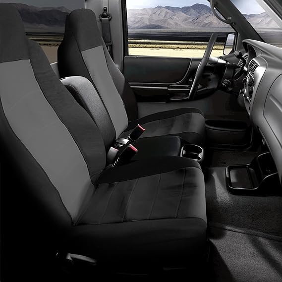 SAPUBK Custom-Fit Front Seat Covers Without Console Replace for 2004-2012 Ford Ranger Pickup 60/40 High Back Seats, Knitted Fabric Composite Soft Foam Lining Airmesh Breathable Seat Cover Cushion