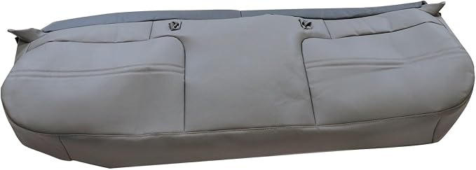 Full Bench Bottom and Top Back Set Cover Gray V2 or K2 or VE or KE Leather Med Flint Gray Fit for Ford F250 F350 F450 1999 2000 2001 2002