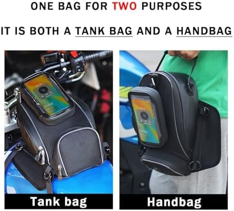 Motorcycle Tank Bag for BMW K1600B K1600GT K1600GTL K1600 B GT GTL, Magnetic & Strap Mount Tank Bag for Motorcycles, Motorcycle Touring Navigation Luggage Bag Tank Bags,A Strap