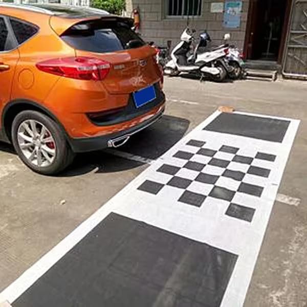 360 Car Camera Calibration Mats, Auto Diagnostic Grid Cloth Tools for Panoramic Bird's-Eye Vehicle Backup DVR System, E + A