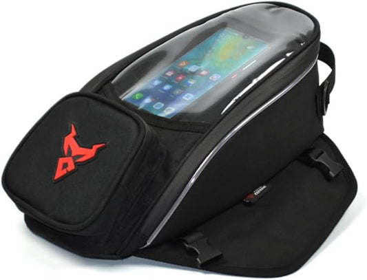 Waterproof Motorcycle Fuel Tank Bag,Strong Magnetic Bag,Moto Cycling Shoulder Single Pack for Outdoor Sports Riding Travel Handbag (Red)