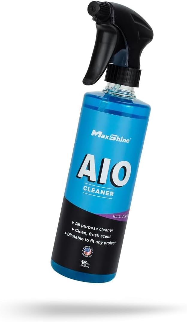 Maxshine All-in-One Cleaner Spray | 16oz, White | Biodegradable Formula, Interior & Exterior Use, Fresh Scent | Removes Grime & Stains for Car Detailing