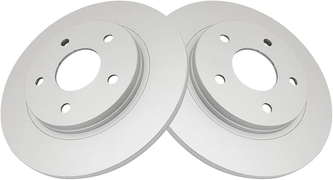 TRQ Rear Brake Rotor Set G Coated Solid Compatible with 2008-2016 Chrysler Town and Country 2008-2016 Dodge Grand Caravan 2009-2013 Journey 2012-2015 Ram C/V 2009-2014 Volkswagen Routan