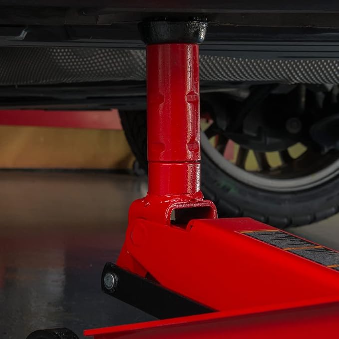 Big RED TAM83006 Torin Hydraulic Trolley Service/Floor Jack with Extra Saddle (Fits: SUVs and Extended Height Trucks), 3 Ton (6,000 lb) Capacity, Red