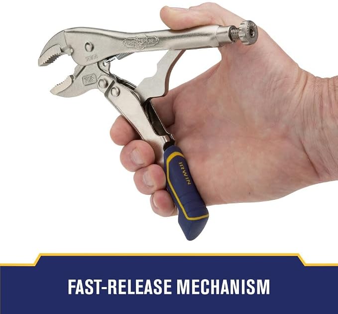IRWIN VISE-GRIP Locking Pliers, Fast Release, Curved Jaw with Wire Cutter, 7-Inch (IRHT82580)