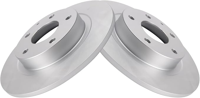 TRQ Rear Brake Rotor Set G Coated Solid Compatible with 2014-2021 Mazda 6