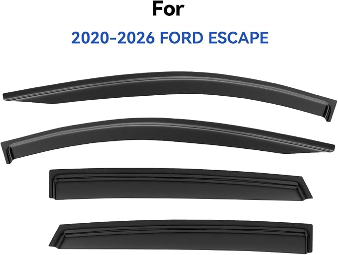 Window Visors Rain Guards for 2020-2026 Ford Escape, Out-Channel Window Vent Wind Deflectors Visors Shades for 20-26 Escape(Not for Active)