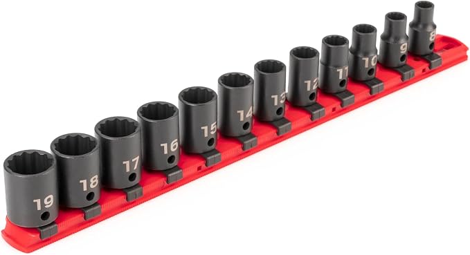 TEKTON 3/8 Inch Drive Impact Socket Set, 12-Piece | SID91110