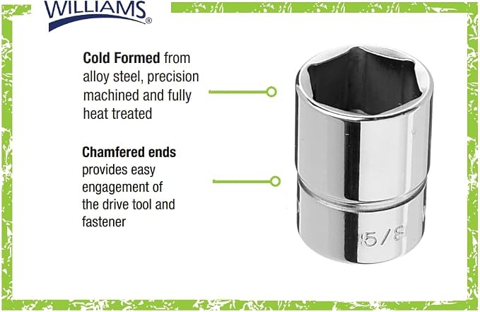 Williams B-620 5/8-Inch Shallow 6 Point Socket