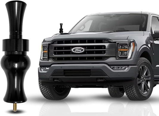 Duck Call Truck Antenna, Short 5.5 Inch Heavy Duty Anodized Aluminum Radio Antenna, Universal Kit Fits Most Trucks Including F150, F250, Maintains Reception, Unique Truck Accessories and Gifts (Black)