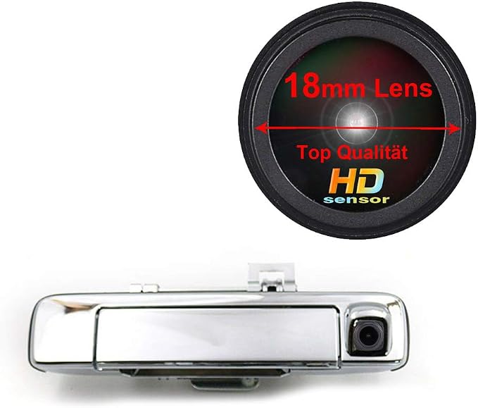 HD 1280 * 720pixle 1000TV Lines Car Rear View Camera Trunk Handle Backup Reverse Camera IP67 Waterproof Shockproof Replacement for Isuzu D-MAX DMAX 2012-2014