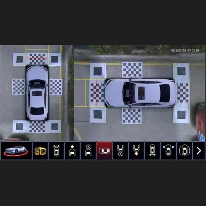 360-Degree Car Camera Calibration Mats, Diagnostic Grid Cloth Tools for Panoramic Bird's-Eye Vehicle Backup DVR System, H + A