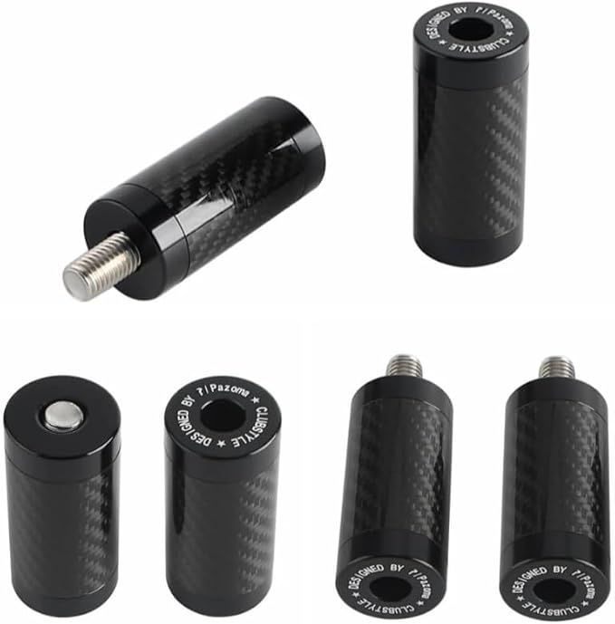 CNC Aluminum Frame Sliders M12×1.75mm Inner Hexagon Screws,Black | Compatible With 1-1/4" Guards, Fit For Harley Crash Bars/Bag Guards,With Carbon Fiber Inlay