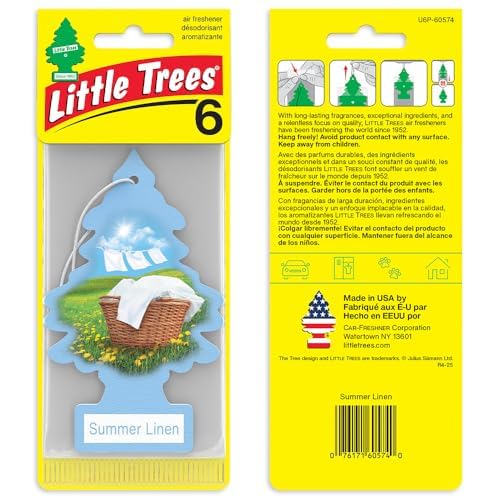 LITTLE TREES Car Air Freshener | Hanging Tree Provides Long Lasting Scent for Auto and Home | 24 Air Fresheners |Summer Linen
