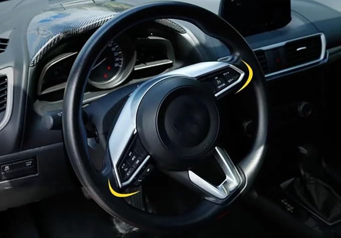 Car Accessories Fit for Mazda CX-5 CX5 2017-2023 for CX9 2016-2023 ABS Interior Steering Wheel Trim (Matte Silver) 1PC Set