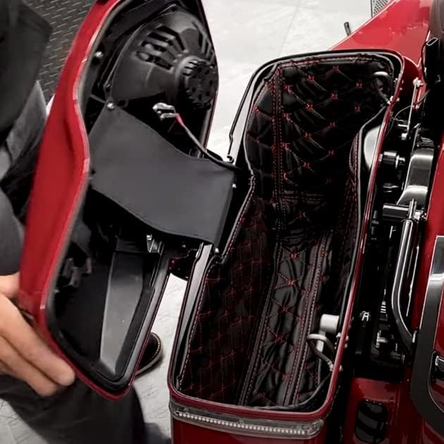 5'' Stretched Saddlebag Liners Inserts Red Thread Compatible with Harley 2014-2023 1 Pair