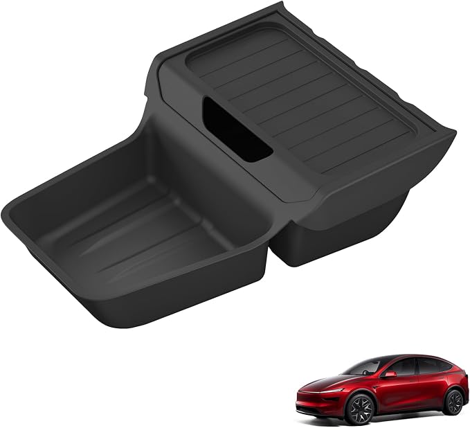 SMABEE Lower Organizer Tray for Tesla Model Y Juniper Standrd 2026 2025 | Not Fit Premium/Performance,TPE,2026 Model Y Juniper Accessories,Center Console Storage Box,Center Console Tray,TPE