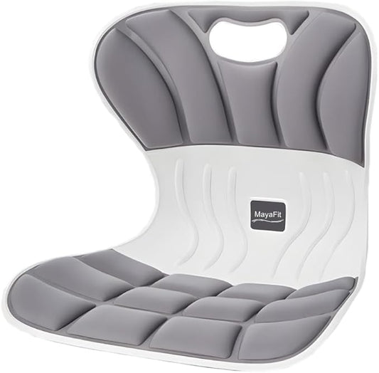 Ergonomic Lumbar Support Cushion, Grey, 460mm x 440mm x 340mm, Large, for Office Chairs & Car Seats, Posture Correction, Pregnancy Comfort,110-300 lbs Capacity