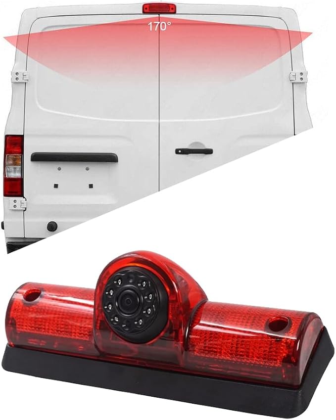 High Mount Rear Light Lamp Rear View Reverse Camera Parking Camera Replacement for Nissan NV 1500/2500/3500 S SV SL Cargo Vans Transporter 2011-2021