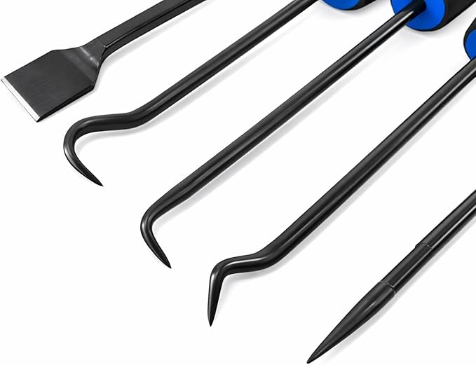 Tech Team #789-9-Piece Hook & Pick Set – Radiator Coolant Hose Removal, Seal & Gasket Pick Tools with Comfort Grips – Includes 4 Mini Picks & 5 Full-Size Hook Tools for Automotive & Repair Work