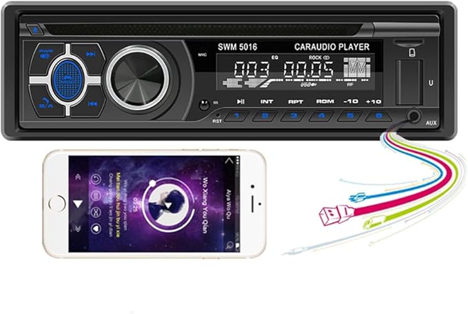 Single Din Car Stereo CD DVD Player,MP3 USB Music Unit Car Radio,Support Bluetooth FM/RDS/USB/AM