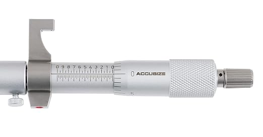 Accusize Industrial Tools 7-8'' by 0.001'' Inside Micrometer in Fitted Case, Satin Chrome Finished, Eg00-3228 | Range: 7-8", Graduation: 0.001", Accuracy: 0.00028", Resolution: 0.0001", Satin Chrome Finish
