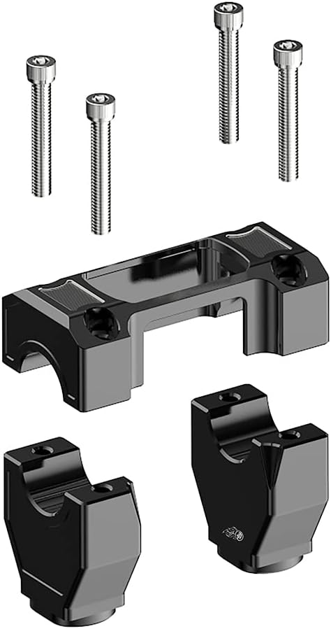 POWER JAMES Black Handlebar Riser Kit with Square Instrument Gauge Cutout, Fits for Harley Davidson Breakout FXBRS, Street Bob, FXLRST, FXST 2018-2024 Models with 1.25" 1 1/4 inch Clamping Area