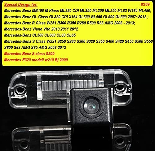 Car Back Up Camera Reverse Parking for Benz R ML GL Class R300 350 500 ML350 ML250 ML63 W164 GL450 X164 GL350 GL450 GL500 R300 R350 R63 Viano Vito CL500 CL600 S280 S300 S320 S550 E320 W210 Waterproof