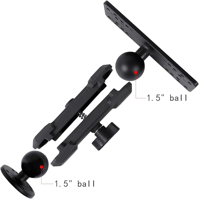 Aluminum Alloy Fish Finder Mount with C Size 1.5" / 38mm Ball, 5.9" Arm Marine Electronic Mount Compatible with Garmin,Humminbird, Lowrance and More