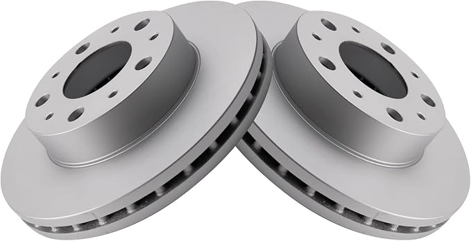 TRQ Front Brake Rotor Set G Coated Vented Compatible with 2014-2024 Ram ProMaster 1500, 2500, 3500