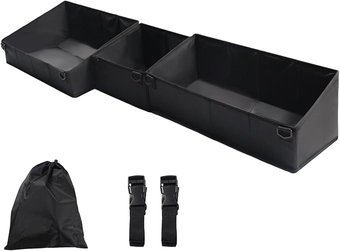 Under Seat Storage Box Compatible with Chevy Silverado/GMC Sierra 1500 2019 2020 2021 2022 2023, Foldable Underseat Organizer for Silverado/Sierra 2500/3500 2023 2022-2020 Crew Cab Accessories
