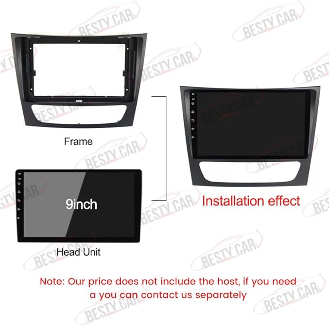 Fits for Benz E-Class W211 E200 E220 2002-2010 Car Radio Stereo Fascia Frame Double DIN 9 inch Dash Installation Mounting Kit
