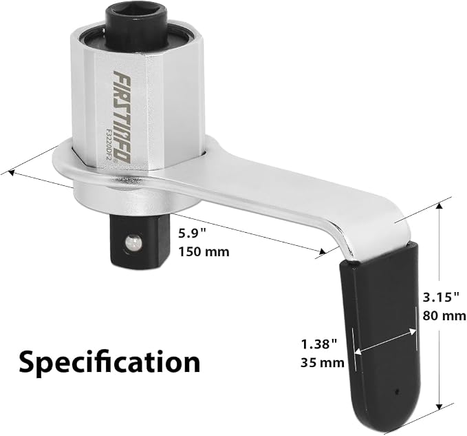 FIRSTINFO 3.4:1 Manual Torque Multiplier Wrench 1200 N.m. (885 Ft-lbs) | 1/2" Drive (Female/Input) to 3/4" Drive (Male/Output) Adapter, Labor Saving Tool for Lug Nut, Easy Tire Change, F3220DF2