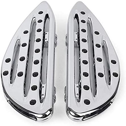 Goldfire Large Floorboards Driver Footpegs CNC Blade Aluminum Front Rider Foot Rest Pedal Motorcycle Accessories Fit for Harley Touring 1984-2017, Softail FL 1986-2017, Dyna FLD, Chrome