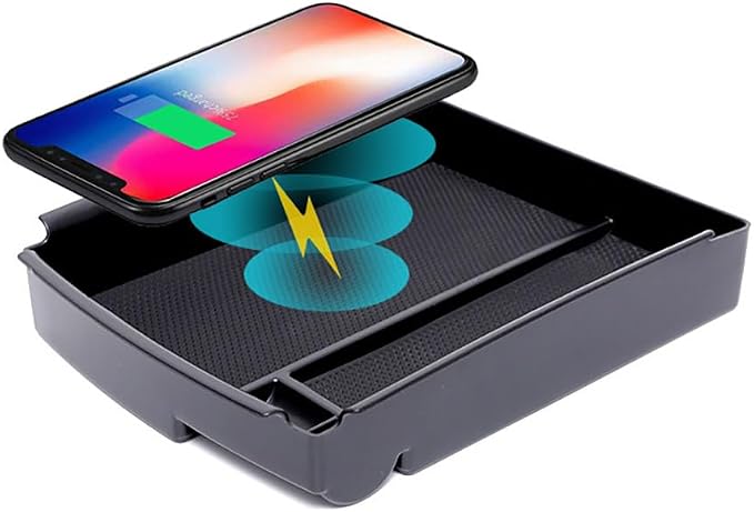 for 2016-2021 Tesla Model S/Model X Wireless Charger, Center Console Qi Charging Station Storage Box Organizer Tray fits Tesla S Accessoires