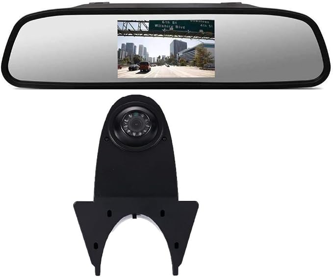 3rd Brake Light Reverse Camera Parking Camera+4.3" Screen Mirror for VW Crafter T5 Sprinter vito Viano Citroen Dacia Fiat Ford Hyundai Isuzu Iveco Mitsubishi Nissan Peugeot Seat Skoda Toyota