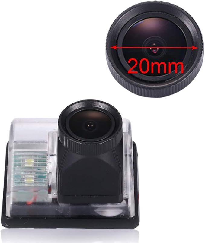 HD IP68 1280Pixels 20MM Lens Auto Vehicle Car Van 170° Wide Angle License Plate Light Rear View Reversing Backup Camera Parking Aids System Compatible with Mazda3/6/CX-5/CX-7/CX-9