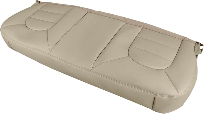 MOTOALL New Rear Bench Bottom Leather Cover Tan 2000 for Ford F250 F350 F450 F550 Lariat