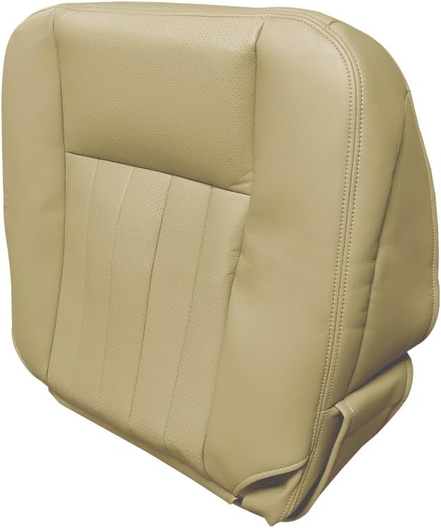 Driver Side Bottom Replacement Perforated Leather Seat Cover Tan Compatible with Lincoln Navigator 2005 2006，Not Suitable for 2003-2004