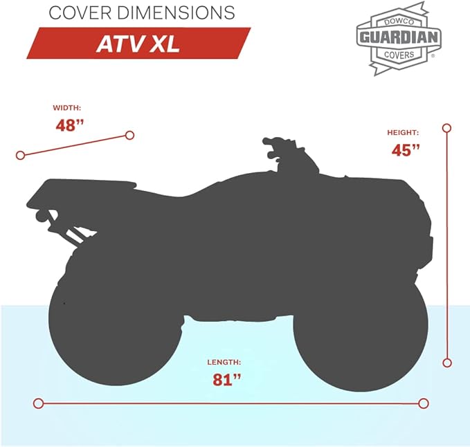 Dowco Guardian 26018-01 Indoor/Outdoor Water Resistant Reflective ATV Cover: Black, X-Large