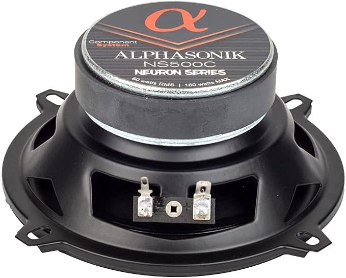 Alphasonik 1 Pair of NS500C Neuron Series 5.25" (360 Watts Max for The Pair) 180 Watts Max Per Component 2-Way Component Speaker Set with 1" Silk Dome Tweeter External Crossover Grilles Included